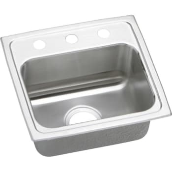 Image for Elkay® Single Bowl Stainless Steel Top Mount Bar Sink 17 X 16 X 10" 3 Hole from HD Supply