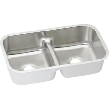 Elkay® Double Bowl Stainless Steel Undermount Sink 32-1/2 x 18 x 8"