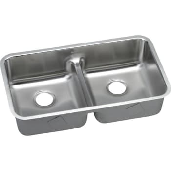 Elkay® Double Bowl Stainless Steel Undermount Sink 32-1/16 X 18-1/2 X 8"