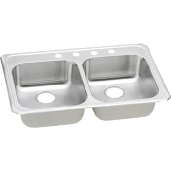 Image for Elkay® Double Bowl Stainless Steel Top Mount Sink 33 x 21-1/4 x 5-3/8" 4 Hole from HD Supply
