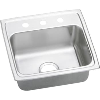 Image for Elkay® Single Bowl Stainless Steel Top Mount Sink 19-1/2 x 19 x 7-1/2" 3 Hole from HD Supply