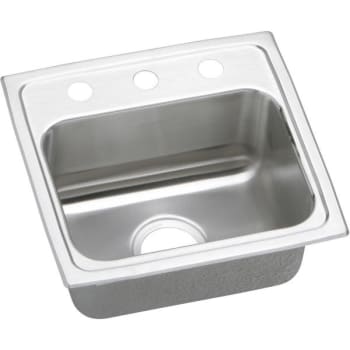Image for Elkay® Single Bowl Stainless Steel Top Mount Sink Ada 17 X 16 X 6" 3 Hole from HD Supply