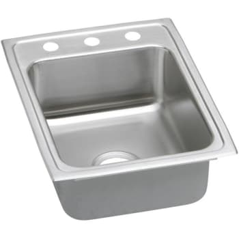 Image for Elkay® Single Bowl Stainless Steel Top Mount Sink ADA 17 x 22 x 6-1/2" 3 Hole from HD Supply