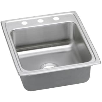Image for Elkay® Single Bowl Stainless Steel Top Mount Sink ADA 19-1/2 x 22 x 6" 3 Hole from HD Supply