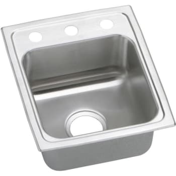 Image for Elkay® Single Bowl Stainless Steel Top Mount Bar Sink 15 x 17-1/2 x 7" 3 Hole from HD Supply