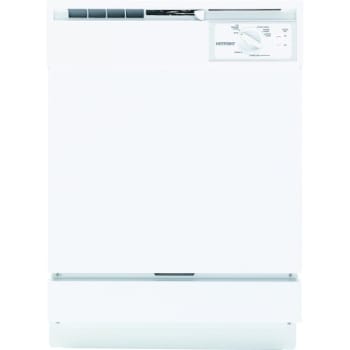 Hotpoint® 24" Built-In, Front Control, 5-Cycle, 64 dB Dishwasher, White