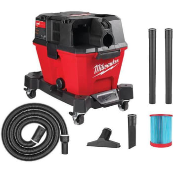 Milwaukee M18 Fuel 6 Gal. Crdls Wet/dry Shop Vacuum W/ Filter Hose And Accessories