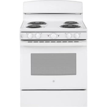 GE® ENERGY STAR® 30 In. 5.0 Cu. Ft. Coil Electric Freestanding Range, Standard Clean, Front Control, White, ADA
