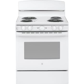 GE® 30" Electric, Front Controls, Coil Range w/ 5.0 Cu Ft, White .