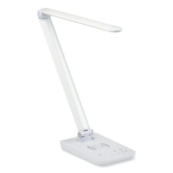 Image for Safco Vamp Led Wireless Charging Lamp, Multi-Pivot Neck, 16.75" High, White from HD Supply
