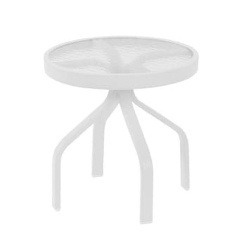 Windward Design Group White Frame 18" Round  End Table W/ Acrylic Top Min Qty 2