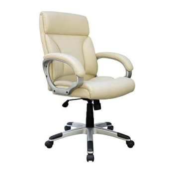Boss Office Products Executive Desk Chair Silver With Ivory Vinyl