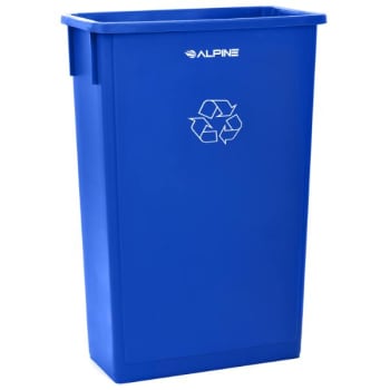 Image for Alpine Industries Slim 23 Gal Blue Recycle Waste Receptacle Can Package Of 3 from HD Supply