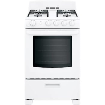 Image for Hotpoint 24 In. 2.9 Cu. Ft. 4 Burner Gas Freestanding Range, Manual Clean, White, ADA from HD Supply