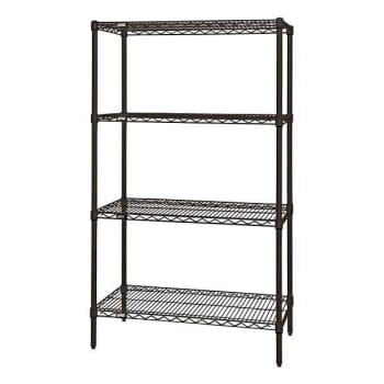 Image for Quantum Storage Systems 4-Shelf Wire Shelving Unit, 18x42x72, Black Epoxy from HD Supply