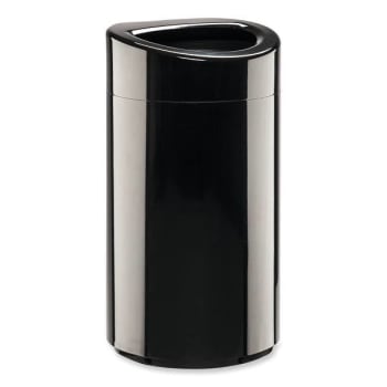 Image for Safco Open Top Oval Waste Receptacle, Steel, 14 Gal, Black from HD Supply