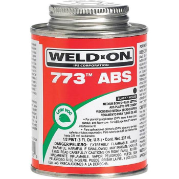 Weld-On 1/2 Pt. Low VOC High Strength Fast Setting ABS Solvent Cement (Black)