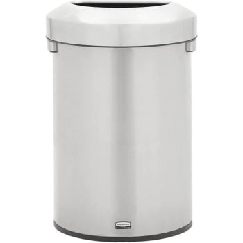 Image for Rubbermaid Commercial 16 Gal. Refine Half-Round Trash Can (Stainless Steel) from HD Supply