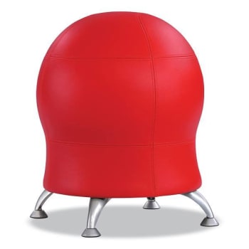 Image for Safco Zenergy Ball Chair, Backless, Supports Up To 250 Lb, Red Vinyl from HD Supply