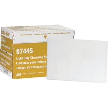 Image for 3M 7445 6" x 9" White Scotch-Brite Light Duty Cleansing Pad, Case Of 20 from HD Supply