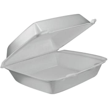 Image for Dart White Medium Hinged 1-Compartment Containers W/ Removable Lid (200-Case) from HD Supply