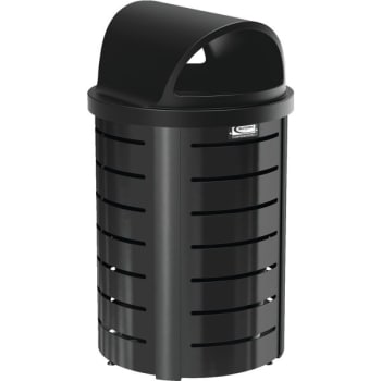 Image for Suncast Commercial 35 Gallon Metal Round Roto Molded Lid Trash Can (Black) from HD Supply