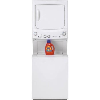 GE SmartHQ Unitized Spacemaker Laundry Center, 3.8 cu. ft. Washer And 5.9 cu. ft. Electric Dryer, White