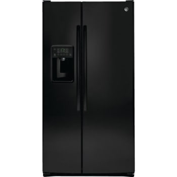 Ge 25.4-Cu Ft Side-By-Side Refrigerator Single Black