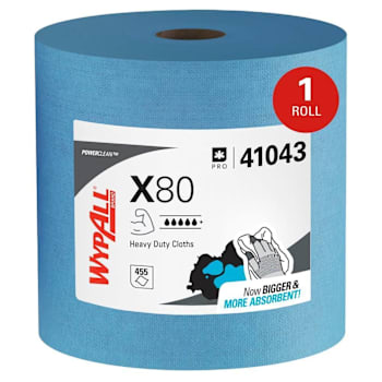 WypAll Powerclean X80 Blue Heavy Duty Cloths, 475 Sheets-Case