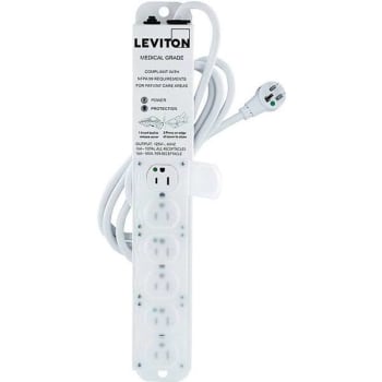 Image for Leviton 7 Ft. Cord Medical Grade Surge Protected 6-Outlet Power Strip from HD Supply