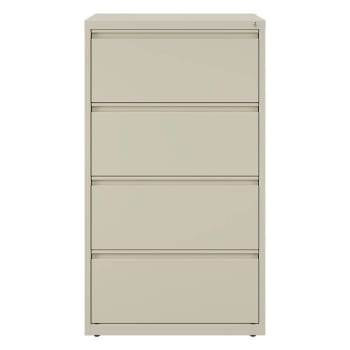 Hirsh 30" Wide 4 Drawer Metal Lateral File Cabinet For Home And Office, Putty