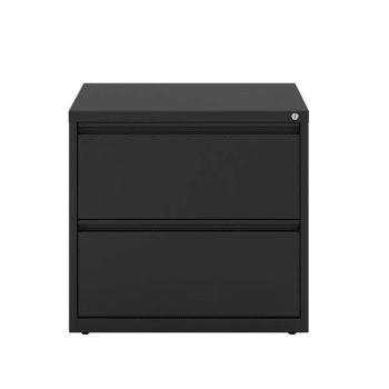 Hirsh 30" Wide 2 Drawer Metal Lateral File Cabinet For Home And Office Black