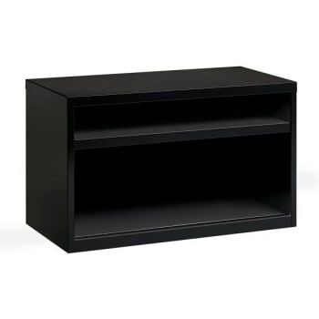 Image for Workpro 36" Wide Low Credenza Lateral Cabinet W/ Open Shelves, Charcoal from HD Supply