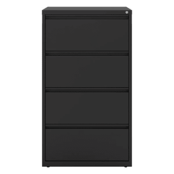 Image for Hirsh 30" Wide 4 Drawer Metal Lateral File Cabinet For Home And Office, Black from HD Supply