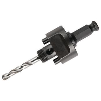 Hole Saw Quick Change Mandrel - 7/16" Shank With Pilot Drill Bits For 9/16" To 10" Saws