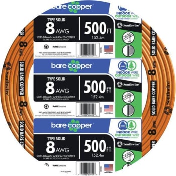 Southwire 500 Ft. 8-Gauge Solid Sd Bare Copper Grounding Wire
