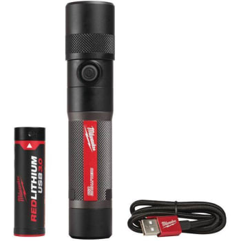Image for Milwaukee 1100 Lumens LED USB Rechargeable Twist Focus Flashlight from HD Supply