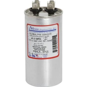 Image for Amrad Engineering 40 MFD 370/440 VAC Round Motor Run Capacitor from HD Supply