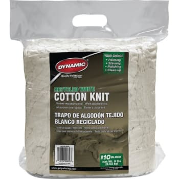 Image for Merit Pro Dynamic 00625 #10 8 Lb Block Recycled White Cotton Knit Wiping Cloth from HD Supply