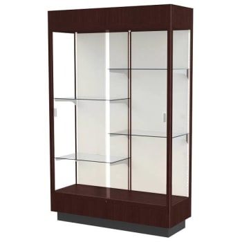Image for Ghent Waddell Heritage Wood Display Case Java Hardwood Finish W/plaque Fabric Bk from HD Supply