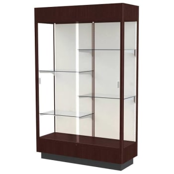 Image for Ghent Waddell Heritage Wood Display Case Java Hardwood Finish W/Plaque Fabric Bk from HD Supply