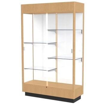 Image for Ghent Waddell Heritage Wood Display Case Natural Maple Hardwood Finish W/White from HD Supply