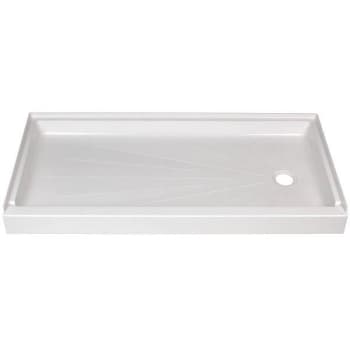 Image for Mustee 60 in. x 30 in. Single Threshold Right Drain Caregiver Shower Pan (White) from HD Supply