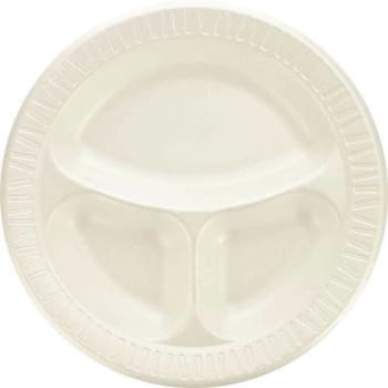 Image for Dart 10.25" Compartmented Laminated White Quiet Classic Plate Case Of 500 from HD Supply