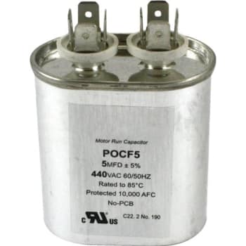Image for 440 Volt 5 MFD Oval Run Capacitor from HD Supply