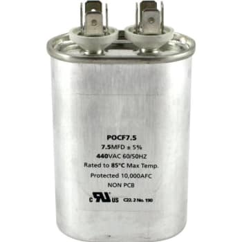 Image for 440 Volt 7.5 MFD Oval Run Capacitor from HD Supply