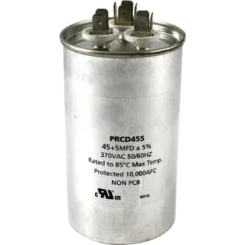 Image for 370 Volt 45/5 Mfd Round Run Capacitor from HD Supply