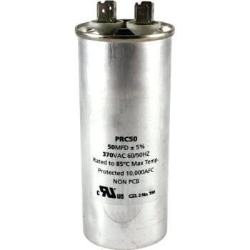 Image for 370 Volt 50 MFD Round Run Capacitor from HD Supply