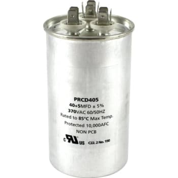 Image for 370 Volt 40/5 Mfd Round Run Capacitor from HD Supply