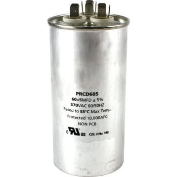 Image for 370 Volt 60/5 MFD Round Run Capacitor from HD Supply